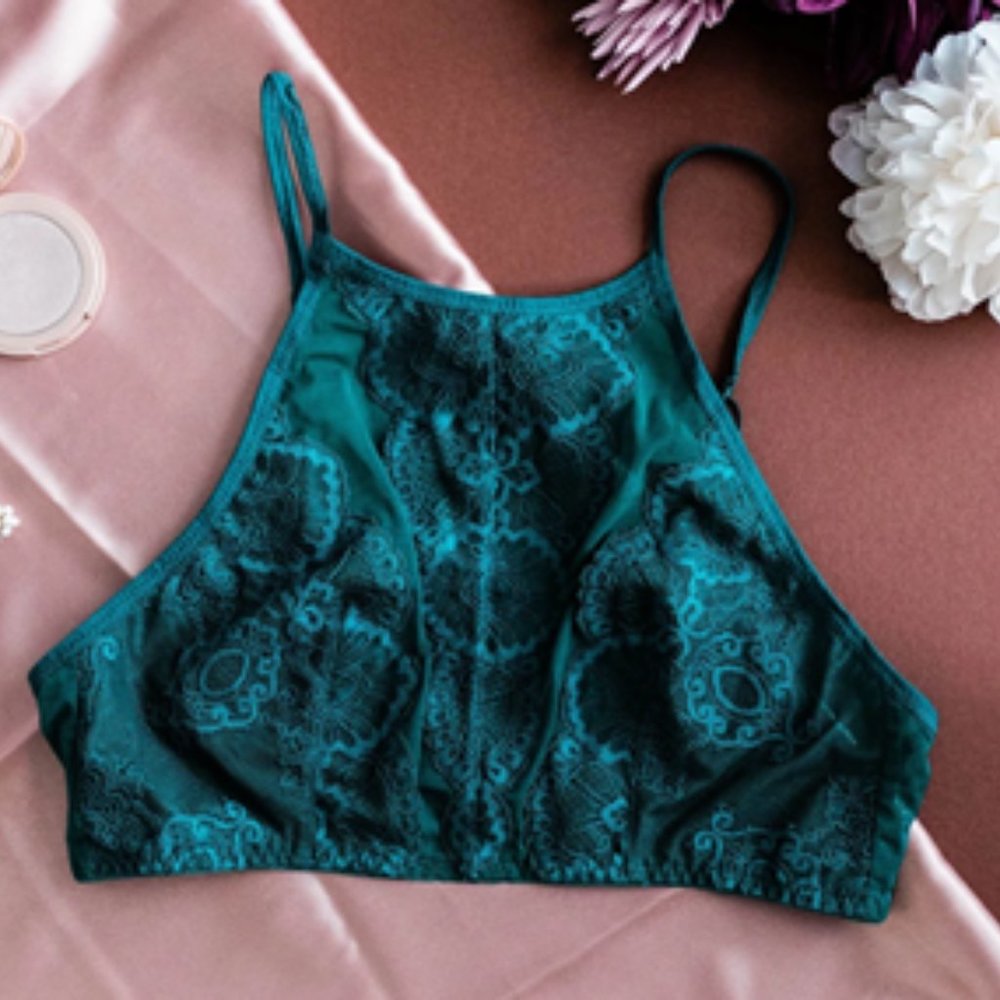 Emerald Green High Neck Bralette (NWT)